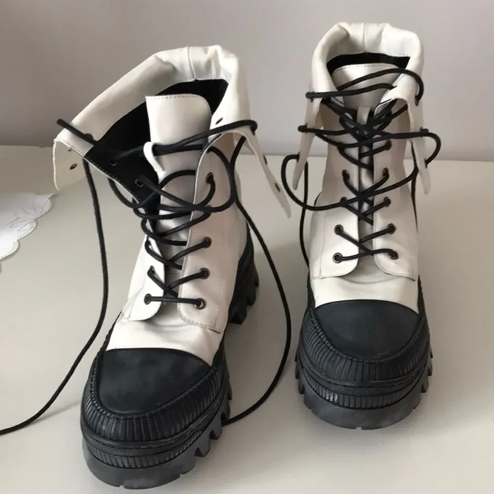 Free People Goldie Lug Sole Lace UP Utility Boots size 7